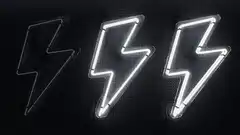 Neon lightning bolts light up