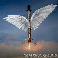 Rocket with angel wings