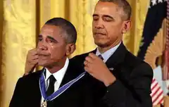Obama awarding himself a medal