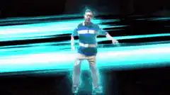 Man performs lightning whip martial arts