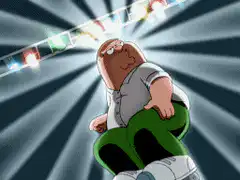 Joe Swanson on a skateboard
