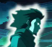 Korra glowing with energy