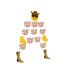 Cowboy Emoji Dancing with 100s