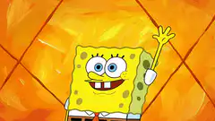SpongeBob SquarePants waving excitedly