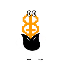 pixel art bitcoin character