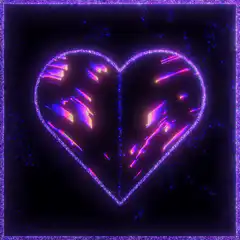 glowing heart with glitch effect