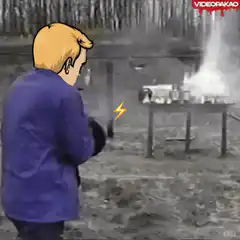 Donald Trump watches explosion and turns around