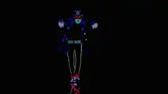 Neon outline zombie dancing