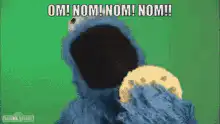 Cookie Monster eating cookies