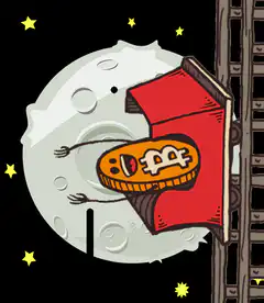 Bitcoin character on the moon