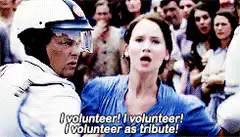 Katniss volunteers as tribute