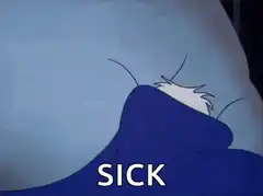 Donald Duck sick in bed