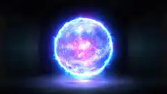 Glowing blue and purple energy orb