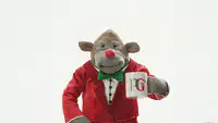 Sock Monkey in Red Suit Holding PG Mug