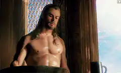 Thor washing his hair