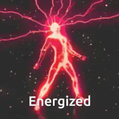 Energized glowing red figure