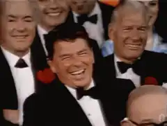 Ronald Reagan laughing at an awards show