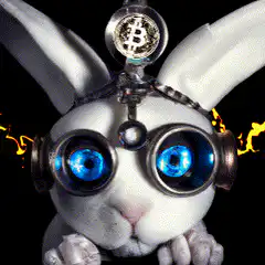Bitcoin Rabbit with Glowing Eyes