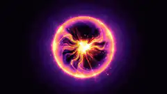Glowing purple and orange energy sphere