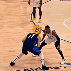 Basketball player with Bitcoin head