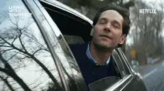 Paul Rudd enjoying the breeze in car