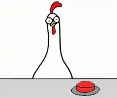 Chicken presses button and explodes