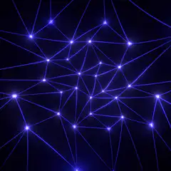 Blue glowing network nodes animation