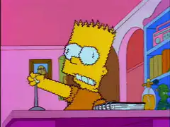 Bart Simpson screaming at a mirror