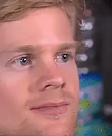 Man blinking eyes closed