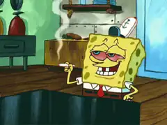 Spongebob smoking a cigarette