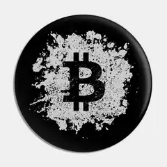 Bitcoin logo on black splatter