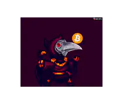Pixel Art Plague Doctor Bitcoin Explosion
