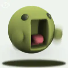 Green 3d ball screaming