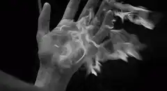 hand with fire effect