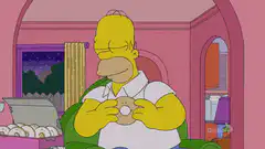 Homer Simpson injects a donut