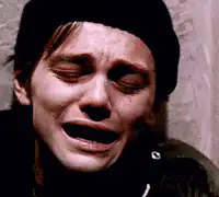 Leonardo DiCaprio crying