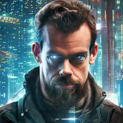 Man with glowing blue eyes