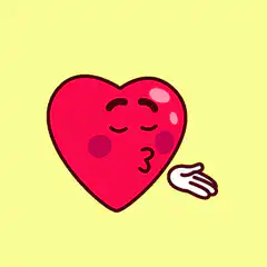 Cartoon heart blowing a kiss