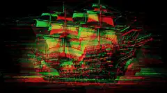 glitchy pirate ship animation
