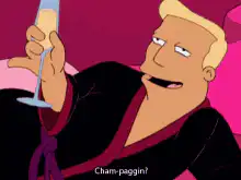 Dr. Zoidberg holding champagne