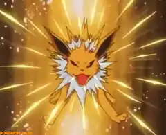 Jolteon glowing with electric energy