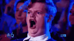 Man screaming in shock
