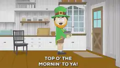 Leprechaun says top o' the mornin' to ya