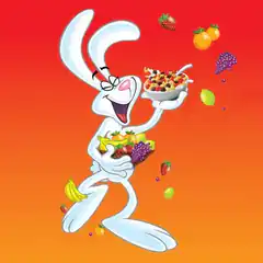 Bugs Bunny holding a fruit bowl