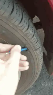 Hand punctured by tire nail