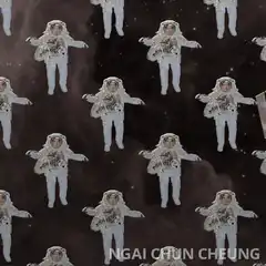 Astronauts floating in space