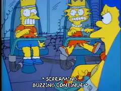Bart Simpson vibrating in chair