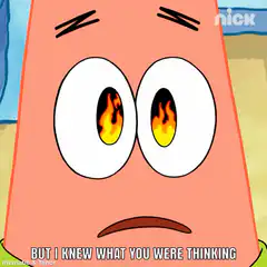 Patrick Star burning eyes realization