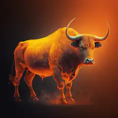 glowing orange bull