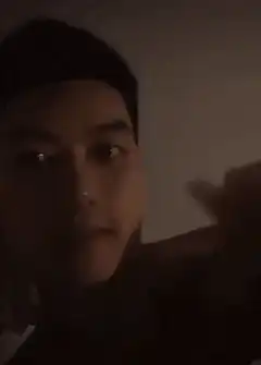 Man looking at camera then room explodes